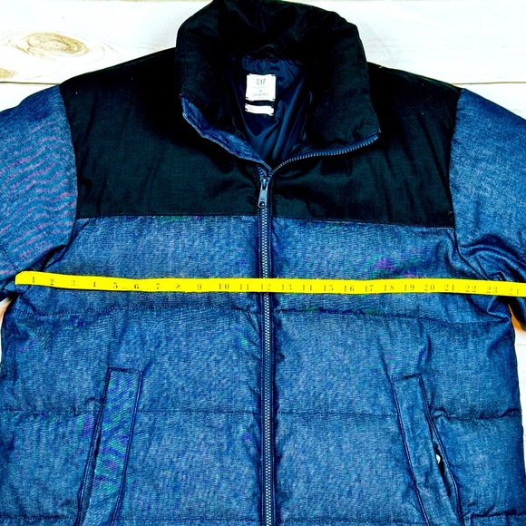 GAP UA Tokyo Collab | Men’s Down Puffer Jacket | Size Large | Blue Denim & Black - Picture 7 of 11